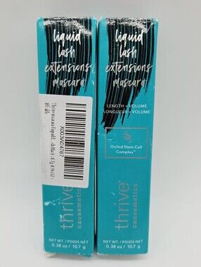 NEW Lot of 2 Thrive Liquid Lash Extensions 0.38oz Mascara Brynn Rich Black